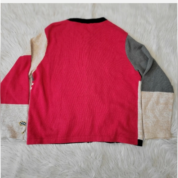 Victoria Jones Christmas snowman winter sweater Cardigan full zip size L. - Picture 2 of 8